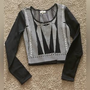 Black & White Cropped Sweater